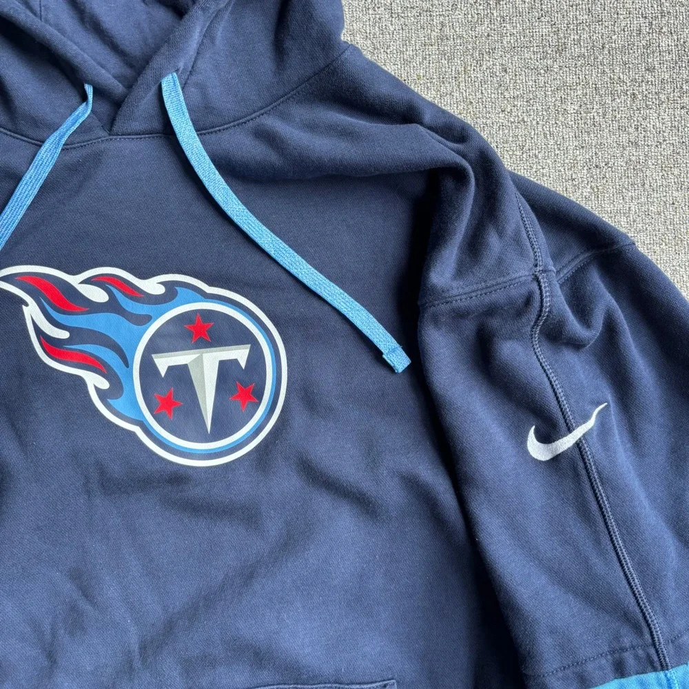 Tennessee Titans Nike Hoodie Mens XXL Navy Blue NFL Football Colorblock Pullover